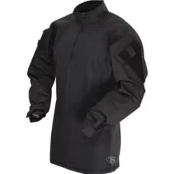 TRU-SPEC T.R.U. 1/4 Zip Combat Shirt Poly/Cotton Rip Stop. -We Bring Outdoor tactical gear shop to Life. SH102 BLK 1500 1 1