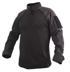 TRU-SPEC T.R.U. 1/4 Zip Combat Shirt Poly/Cotton Rip Stop. -We Bring Outdoor tactical gear shop to Life. SH102 BLK 500 2 1