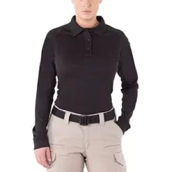 First Tactical Women's Long Sleeve Performance Polo. -We Bring Outdoor tactical gear shop to Life. SW2340 MS BLK 330 1