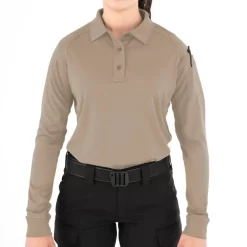 First Tactical Women's Long Sleeve Performance Polo. -We Bring Outdoor tactical gear shop to Life. SW2340 MS KHA 1500 1