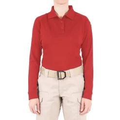 First Tactical Women's Long Sleeve Performance Polo. -We Bring Outdoor tactical gear shop to Life. SW2340 RED 1500 1