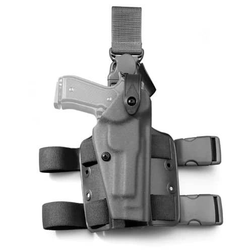 Safariland Model SLS Beretta 92 Tactical Holster With Quick Release Leg Harness. 1 Safariland Model SLS Beretta 92 Tactical Holster With Quick Release Leg Harness.