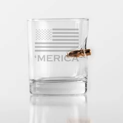 BenShot 'Merica Laser Etched "Bulletproof" 11oz Rocks Glass.