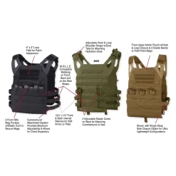 Rothco Lightweight Plate Carrier Vest. -We Bring Outdoor tactical gear shop to Life. USPT TE2614 BLK 1500 1B